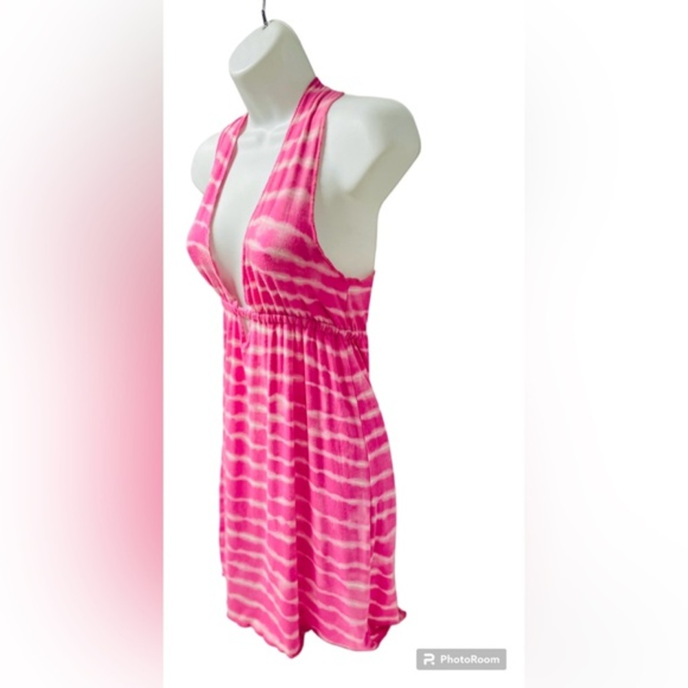 Victoria’s Secret Pink lounge Dress Deep plunge neck sleeveless Rare 06 M/L